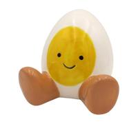 Giftware Trading Ceramic Sitting Smiley Egg Easter Decoration - Cute Fried Egg Ornament, Spring Home Décor Shelf/Table Decoration