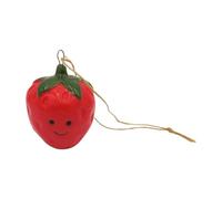 Giftware Trading Ceramic Strawberry Hanging Decoration - Cute Smiley Fruit Ornament for Easter Tree, Spring Home Décor