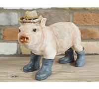 giftwarez Vintage Resin Home Garden Pig Animal Sculpture Figurine Statue Large Ornament E