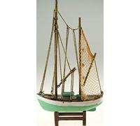 Giftworks 35cm Distressed Nautical Aqua Trawler Wooden Sail Boat Ornament