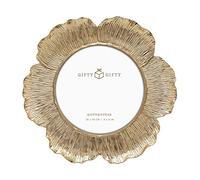 GIFTY GIFTY Circular Gold Floral Photo Frame / 4x4 In | For Tabletop Display | Perfect for Home Decor, Wedding, Graduation, Or Milestone Photos