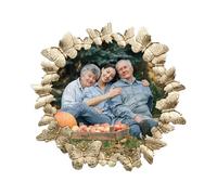 GIFTY GIFTY Gold Circular Butterfly Photo Frame / 4x4 In | For Vertical Display on Tabletops | Perfect for Home Decor, Wedding, Vacation, Graduation, Or Any Milestone Photos (Gold)