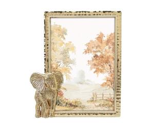 GIFTY GIFTY Modern Elephant Gold Picture Frame 4x6 inch for Tabletop Display Perfect for Home Decor Wedding Vacation Graduation Milestone Photo
