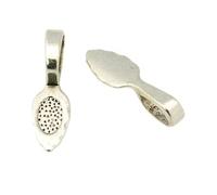 GIFTZ GALORE GIFTS & CRAFT SUPPLIES Pack of 20 Leaf Glue On Bails Antique Silver Metal Alloy 8mm x 26mm