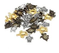 GIFTZ GALORE GIFTS & CRAFT SUPPLIES Pack of 30g Tibetan Mixed Tortoise Charms 5-40mm Pack of 30g