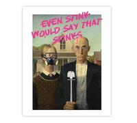 Giftzie Funny Bathroom Wall Art - Even Stink Would Say That Stinks - Funny Bathroom Decor, Cool Restroom Signs Pictures Unframed Poster 8x10 Inch Fun Picture Guest Wall Decor