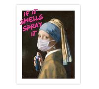 Giftzie Funny Bathroom Wall Art - If It Smells Spray It - Funny Bathroom Decor, Cool Restroom Signs Pictures Unframed Poster 8x10 Inch Fun Picture Guest Wall Decor