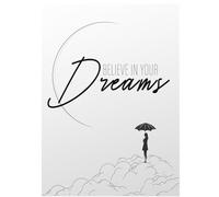 Giftzie Motivational Wall Decor - Believe In Your Dreams - Inspirational Wall Art for Men, Office Decorations for Work Women, Home Living Room Positive Affirmations Unframed Poster 8x10 Inch Picture