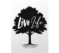Giftzie Motivational Wall Decor - Live Life Tree - Inspirational Wall Art for Men, Office Decorations for Work Women, Home Living Room Positive Affirmations Unframed Poster 8x10 Inch Picture