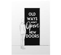 Giftzie Motivational Wall Decor - Open New Doors - Inspirational Wall Art for Men, Office Decorations for Work Women, Home Living Room Positive Affirmations Unframed Poster 8x10 Inch Picture