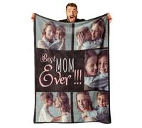 GifXify Custom Blanket with Picture - Customised Blankets with Photos & Text - Personalised Flannel Fleece Throw Blankets - Customisable Gift for Birthday, Christmas (Mother's Day 03)