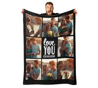 GifXify Custom Blanket with Picture - Customised Blankets with Photos & Text - Personalised Flannel Fleece Throw Blankets - Customisable Gift for Birthday, Christmas (8 Photos W/Text)