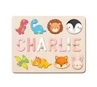 GifXify Personalised Name Puzzle for Kids | Custom Wooden Puzzles for Toddlers 1-3 | Perfect Baby Gifts for Boys & Girls | Montessori Learning Toys for Baby's First Birthday, Christmas (Basic)