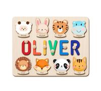 GifXify Personalised Name Puzzle for Kids | Custom Wooden Puzzles for Toddlers 1-3 | Perfect Baby Gifts for Boys & Girls | Montessori Learning Toys for Baby's First Birthday, Christmas (Vocab)