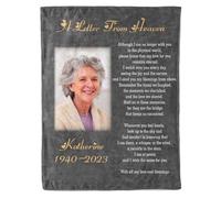 GifXify Personalized Memorial Blanket for Loss of Loved One - A Hug from Heaven Blankets - Custom Grave Blankets for Cemetery - Customized Sympathy Blanket Gift (Style 1)