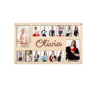 GifXify Personalized School Picture Frame Pre-K to 12 - Custom Wooden School Years Picture Frame K-12 with Name Text, Graduation Keepsake Photo Frame for Kids, Parents & Teachers