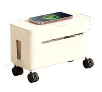 gifyym Cable Management Box - Cable Storage Box with Wheels | Desk Charging Cable Holder | ABS, Heat Dissipation, Tidy Space, white, Please refer to the description, Please refer to description