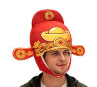 gifyym Chinese God Wealth Hat,Plush Cosplay Head Accessory,Cosplay Hat For Spring | For Costumes Carnival Halloween Conventions And