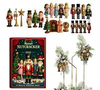 gifyym Christmas Nutcracker | 2D Nutcracker Figurine for 24 Days, Christmas Decorative Ornaments | Countdown Calendar Tree Ornament for Car Home Window Fireplace