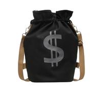 gifyym Drawstring Backpack - Sports Backpack with Dollar Print | Water Bottle Organizer - For Men Women Boys Girls Sports Football Swimming Beach School Training Travel, Black/White, Consulte la