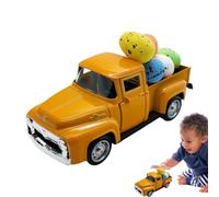 gifyym Easter Truck | Educational Pickup Model with Eggs | Happy Spring Small Truck Decorations, Easter Farmhouse Metal Car Model for Holiday Decor