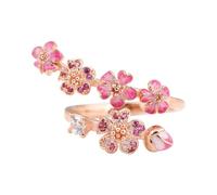 gifyym Flower Rings for Women, Adjustable Open Women's Ring Made of Metal with Floral Pattern and Design, Open Blossom Finger Rings, Suitable for Valentine's Day, Wedding Parties,