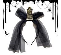 gifyym Halloween Headband, Gothic Party Gravestone Headband with Veil, Scary Costume Accessories, Hair Clip for Carnival, Stage Performances, Masquerade Balls