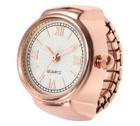 gifyym Montre Bague - Montre Anneau Cercle De Doigt - Horloge-bracelet Créative Élastique Ronde | Mini Horloge Pour Doigt, Bijou Créatif Et Tendance Unisex Pour Soirée, Cadeau, Fête Ou Vacances, Rose