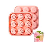 gifyym Pink Mold - 9 Cavities For Cold Drinks - Mold | For Drinkers Guests Barmans Home Office Parties Apartment Camper Van Club Wine Juice Cocktail