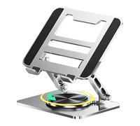 gifyym Portable Stand 360° Swivel - Cooled Base Fan | Elevator Aluminum Dissipation Holds Tablets | Teleworkers Players Students Visual Tool Ergonomics Height