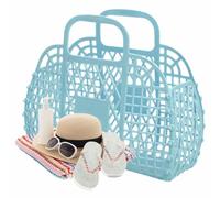 gifyym PVC Tote Bag, Beach Bags - Reusable Jelly Material Tote Bag for Women Summer Children Wedding Beach Concert, blue, riferimento alla descrizione