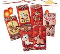 gifyym Red New Year Envelopes 2026 | Good Luck Decorations - Year Of The Horse Envelopes - For Kids Family Neighbors Parties Birthdays Weddings Celebration And