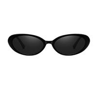 gifyym Retro Oval Sunglasses - Vintage Oval Metal Sunglasses | Classic Trendy Sun Glasses with Oval Frame | UV Protection, Lightweight, Soft Nose Bridge (AC Material), black, Siehe Beschreibung