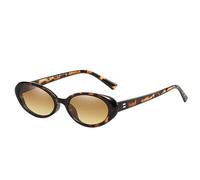 gifyym Retro Oval Sunglasses - Vintage Oval Metal Sunglasses | Classic Trendy Sun Glasses with Oval Frame | UV Protection, Lightweight, Soft Nose Bridge (AC Material), Tea Brown, Siehe Beschreibung