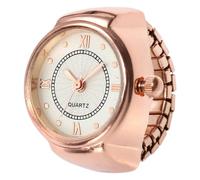 gifyym Ring Watch - Finger Circle Ring Watch - Creative Elastic Round Wrist Clock | Mini Finger Clock, Creative Fashion Jewellery Unisex for Party, Gift, Party or Holiday, Rose Gold, small inner frame