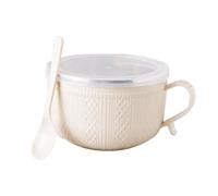 gifyym Soup Mug - 25oz Cup Bowl With Lid | Large Soup Mug Dinnerware Set | Piece Meal Soūp Mugs Set With Handles | For Travel Tea Cafe Oats Lunch Noodle And Sandwich Versatile Microwave Safe Dishware
