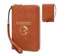 gifyym Travel Passport Holder - Portable Blocking Pouch, Travel Passport Holder - for Documents Boarding Pass Money Ticket Men Women Family Business Holidays
