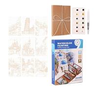 gifyym Watercolor Paint Set with Book - Travel Drawing - Mini Watercolor Travel Set,for Beginner Artists Professionals Students Teachers Travelers Outdoor Park Hiking Camping