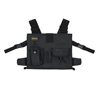 Gig Gear Two Hand Touch Tablet Chest Harness for iPad and Samsung Tablets - Rugged Tablet Carrying Case with Strap and Compartments - Heavy Duty iPad Chest Mount for 12.9 Inch Mobile Device (Black)