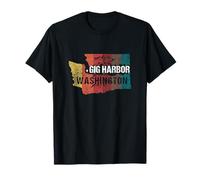 Gig Harbor Washington Retro State Map Men Women Teens Kids T-Shirt