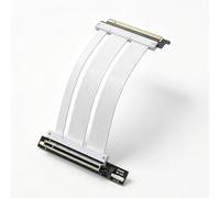 GIGA-MEGA PCIe X16 GEN5 Right Angle Riser Cable PCIe 4.0 and 5.0 for GPU Vertical Mount Bracket for RTX4090,RTX5090D, RX7900XT, RX9070 ATX (18CM GEN5 White)