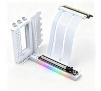 GIGA-MEGA PCIe X16 GEN5 Right Angle Riser Cable PCIe 4.0 and 5.0 with GPU Vertical Mount Bracket for RTX4090,RTX5090D, RX7900XT, RX9070 ATX (16cm GEN5 White Bracket V3)