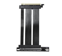 GIGA-MEGA PCIe X16 GEN5 Right Angle Riser Cable PCIe 4.0 and 5.0 with GPU Vertical Mount Bracket for RTX4090,RTX5090D, RX7900XT, RX9070 ATX (20CM GEN5 Black)