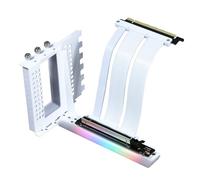 GIGA-MEGA PCIe X16 GEN5 Right Angle Riser Cable PCIe 4.0 and 5.0 with GPU Vertical Mount Bracket for RTX4090,RTX5090D, RX7900XT, RX9070 ATX (16cm GEN5 White Bracket V3)