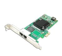 Gigabit Dual Ethernet Server PCIe2.0 x1,1Gb Network Card(NIC) with 2X RJ45 Ports Compatible with Intel LAN Adapter I350T2V2BLK Support Windows 10/Windows Server 2016/Linux/VMware
