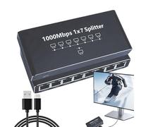 Gigabit Ethernet Splitter - 8 Port Gigabit Ethernet Extender,1000Mbps Plug and Play Adapter, Desktop or Wall Mount