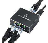 Gigabit Ethernet Splitter, gliship High-Speed 1000Mbps Network Splitter with USB Power Cable, RJ45 LAN Splitter Adapter for Cat 5/5e/6/7/8 Cable (Ethernet Spltter 1 to 2)