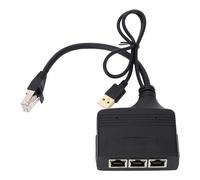 Gigabit Network Splitter 1 To 3 RJ45 Ethernet Adapter with USB Cable High Speed 1000Mbps for Router TV Modem ABS Material Compact and Portable