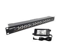 Gigabit PoE Injector 12 Port Power Over Ethernet Injector 10/100/1000 Data Speed for 802.3af/802.3at Device & PoE/non-PoE Switch Rack Mount Injector with 48-Volt 120-Watt Power Supply, GPOE-12-48V120W
