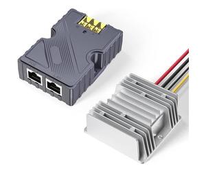 Gigabit PoE Injector, 150W Intellinet PoE Injector for Dish V2 Satellite, 10/100/1000Mbps, Gigabit Power Over Ethernet Plus Injector with 168W 12-56V DC Step Up Converter